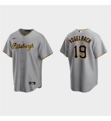 Men Pittsburgh Pirates 19 Daniel Vogelbach Grey Cool Base Stitched Jerse Men Pittsburgh Pirates 19 Daniel Vogelbach Grey Cool Base Stitched Jerse
