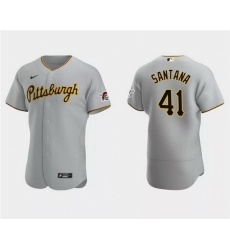 Men Pittsburgh Pirates 41 Carlos Santana Grey Flex Base Stitched Baseball Jersey Men Pittsburgh Pirates 41 Carlos Santana Grey Flex Base Stitched Baseball Jersey