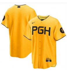Men Pittsburgh Pirates Blank Gold 2023 City Connect Stitched Jersey Men Pittsburgh Pirates Blank Gold 2023 City Connect Stitched Jersey