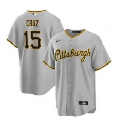Men Pittsburgh Pirates Oneil Cruz #15 Nike Gray Stitched MLB Jersey Men Pittsburgh Pirates Oneil Cruz #15 Nike Gray Stitched MLB Jersey