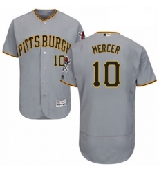 Mens Majestic Pittsburgh Pirates 10 Jordy Mercer Grey Road Flex Base Authentic Collection MLB Jersey Mens Majestic Pittsburgh Pirates 10 Jordy Mercer Grey Road Flex Base Authentic Collection MLB Jersey