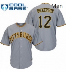 Mens Majestic Pittsburgh Pirates 12 Corey Dickerson Replica Grey Road Cool Base MLB Jersey Mens Majestic Pittsburgh Pirates 12 Corey Dickerson Replica Grey Road Cool Base MLB Jersey