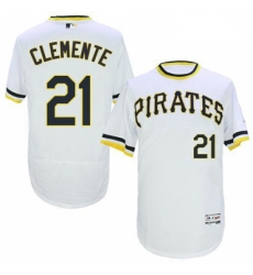 Mens Majestic Pittsburgh Pirates 21 Roberto Clemente White FlexBase Authentic Collection MLB Jersey Mens Majestic Pittsburgh Pirates 21 Roberto Clemente White FlexBase Authentic Collection MLB Jersey