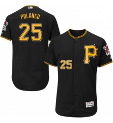 Mens Majestic Pittsburgh Pirates 25 Gregory Polanco Black Alternate Flex Base Authentic Collection MLB Jersey Mens Majestic Pittsburgh Pirates 25 Gregory Polanco Black Alternate Flex Base Authentic Collection MLB Jersey