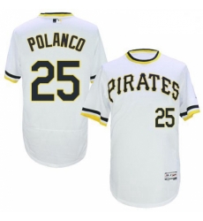 Mens Majestic Pittsburgh Pirates 25 Gregory Polanco White FlexBase Authentic Collection MLB Jersey Mens Majestic Pittsburgh Pirates 25 Gregory Polanco White FlexBase Authentic Collection MLB Jersey