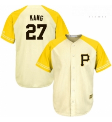Mens Majestic Pittsburgh Pirates 27 Jung ho Kang Authentic CreamGold Exclusive MLB Jersey Mens Majestic Pittsburgh Pirates 27 Jung ho Kang Authentic CreamGold Exclusive MLB Jersey