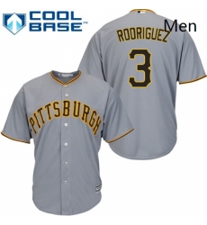 Mens Majestic Pittsburgh Pirates 3 Sean Rodriguez Replica Grey Road Cool Base MLB Jersey Mens Majestic Pittsburgh Pirates 3 Sean Rodriguez Replica Grey Road Cool Base MLB Jersey