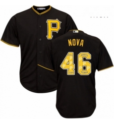 Mens Majestic Pittsburgh Pirates 46 Ivan Nova Authentic Black Team Logo Fashion Cool Base MLB Jersey Mens Majestic Pittsburgh Pirates 46 Ivan Nova Authentic Black Team Logo Fashion Cool Base MLB Jersey