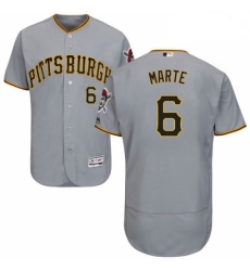 Mens Majestic Pittsburgh Pirates 6 Starling Marte Grey Road Flex Base Authentic Collection MLB Jersey Mens Majestic Pittsburgh Pirates 6 Starling Marte Grey Road Flex Base Authentic Collection MLB Jersey