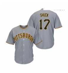 Mens Pittsburgh Pirates 17 JB Shuck Replica Grey Road Cool Base Baseball Jersey Mens Pittsburgh Pirates 17 JB Shuck Replica Grey Road Cool Base Baseball Jersey