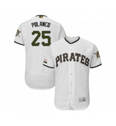 Mens Pittsburgh Pirates 25 Gregory Polanco White Alternate Authentic Collection Flex Base Baseball Jersey Mens Pittsburgh Pirates 25 Gregory Polanco White Alternate Authentic Collection Flex Base Baseball Jersey