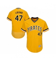 Mens Pittsburgh Pirates 47 Francisco Liriano Gold Alternate Flex Base Authentic Collection Baseball Jersey Mens Pittsburgh Pirates 47 Francisco Liriano Gold Alternate Flex Base Authentic Collection Baseball Jersey