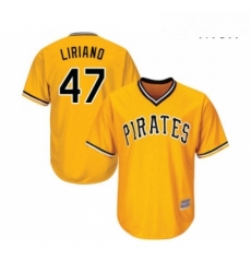 Mens Pittsburgh Pirates 47 Francisco Liriano Replica Gold Alternate Cool Base Baseball Jersey Mens Pittsburgh Pirates 47 Francisco Liriano Replica Gold Alternate Cool Base Baseball Jersey