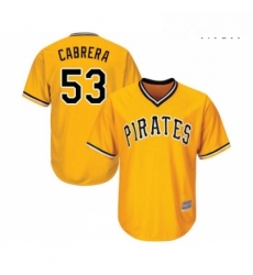 Mens Pittsburgh Pirates 53 Melky Cabrera Replica Gold Alternate Cool Base Baseball Jersey Mens Pittsburgh Pirates 53 Melky Cabrera Replica Gold Alternate Cool Base Baseball Jersey