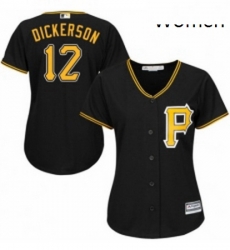 Womens Majestic Pittsburgh Pirates 12 Corey Dickerson Authentic Black Alternate Cool Base MLB Jersey Womens Majestic Pittsburgh Pirates 12 Corey Dickerson Authentic Black Alternate Cool Base MLB Jersey
