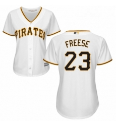 Womens Majestic Pittsburgh Pirates 23 David Freese Replica White Home Cool Base MLB Jersey Womens Majestic Pittsburgh Pirates 23 David Freese Replica White Home Cool Base MLB Jersey