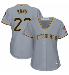 Womens Majestic Pittsburgh Pirates 27 Jung ho Kang Authentic Grey Road Cool Base MLB Jersey Womens Majestic Pittsburgh Pirates 27 Jung ho Kang Authentic Grey Road Cool Base MLB Jersey