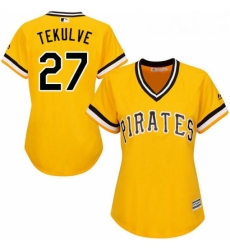 Womens Majestic Pittsburgh Pirates 27 Kent Tekulve Authentic Gold Alternate Cool Base MLB Jersey Womens Majestic Pittsburgh Pirates 27 Kent Tekulve Authentic Gold Alternate Cool Base MLB Jersey