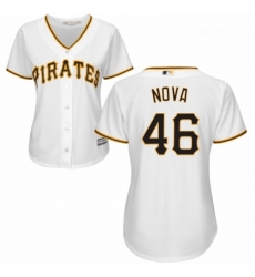 Womens Majestic Pittsburgh Pirates 46 Ivan Nova Replica White Home Cool Base MLB Jersey Womens Majestic Pittsburgh Pirates 46 Ivan Nova Replica White Home Cool Base MLB Jersey