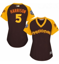 Womens Majestic Pittsburgh Pirates 5 Josh Harrison Authentic Brown 2016 All Star National League BP Cool Base MLB Jersey Womens Majestic Pittsburgh Pirates 5 Josh Harrison Authentic Brown 2016 All Star National League BP Cool Base MLB Jersey