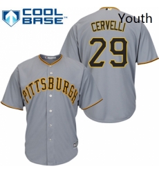 Youth Majestic Pittsburgh Pirates 29 Francisco Cervelli Replica Grey Road Cool Base MLB Jersey Youth Majestic Pittsburgh Pirates 29 Francisco Cervelli Replica Grey Road Cool Base MLB Jersey