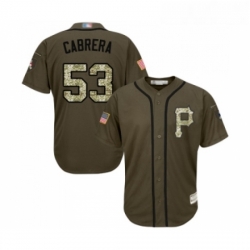 Youth Pittsburgh Pirates 53 Melky Cabrera Authentic Green Salute to Service Baseball Jersey 