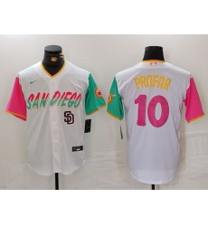 Men San Diego Padres 10 Jurickson Profar White City Connect Cool Base Stitched Baseball Jersey 1 Men San Diego Padres 10 Jurickson Profar White City Connect Cool Base Stitched Baseball Jersey 1