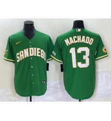 Men San Diego Padres 13 Manny Machado Green Cool Base Stitched Baseball Jersey Men San Diego Padres 13 Manny Machado Green Cool Base Stitched Baseball Jersey