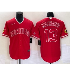 Men San Diego Padres 13 Manny Machado Red Cool Base Stitched Baseball Jersey Men San Diego Padres 13 Manny Machado Red Cool Base Stitched Baseball Jersey