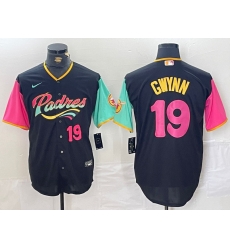 Men San Diego Padres 19 Tony Gwynn Black City Connect Cool Base Stitched Baseball Jersey 9 Men San Diego Padres 19 Tony Gwynn Black City Connect Cool Base Stitched Baseball Jersey 9
