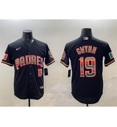 Men San Diego Padres 19 Tony Gwynn Black Mexico Cool Base Stitched Baseball Jersey