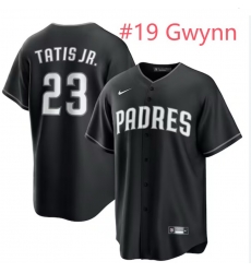 Men San Diego Padres 19 Tony Gwynn Cool Base Stitched Black Baseball Jersey Men San Diego Padres 19 Tony Gwynn Cool Base Stitched Black Baseball Jersey