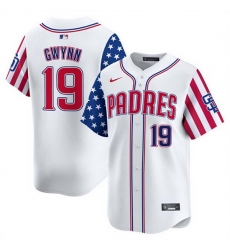 Men San Diego Padres 19 Tony Gwynn White 2025 Independence Day Vapor Premier Limited Stitched Baseball Jersey