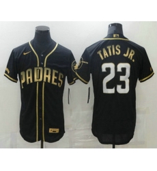 Men San Diego Padres 23 Fernando Tatis Jr Black 2021 Golden Edition Stitched Flex Base Nike Jersey Men San Diego Padres 23 Fernando Tatis Jr Black 2021 Golden Edition Stitched Flex Base Nike Jersey