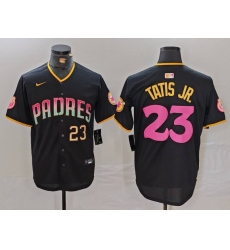 Men San Diego Padres 23 Fernando Tatis Jr Black Cool Base Stitched Baseball Jersey 1 Men San Diego Padres 23 Fernando Tatis Jr Black Cool Base Stitched Baseball Jersey 1