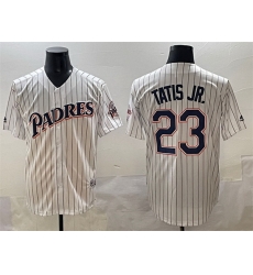 Men San Diego Padres 23 Fernando Tatis Jr White Throwback With Patch Cool Base Stitched Jersey Men San Diego Padres 23 Fernando Tatis Jr White Throwback With Patch Cool Base Stitched Jersey