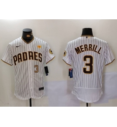 Men San Diego Padres 3 Jackson Merrill white Cool Base Stitched Baseball Jersey 011 Men San Diego Padres 3 Jackson Merrill white Cool Base Stitched Baseball Jersey 011
