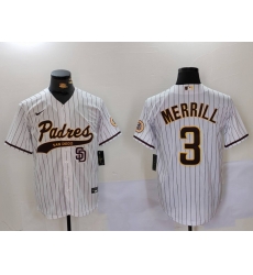 Men San Diego Padres 3 Jackson Merrill white Cool Base Stitched Baseball Jersey 014 Men San Diego Padres 3 Jackson Merrill white Cool Base Stitched Baseball Jersey 014