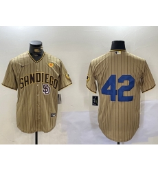 Men San Diego Padres 42 Jackie Robinson Tan Cool Base Stitched Baseball Jersey 6 Men San Diego Padres 42 Jackie Robinson Tan Cool Base Stitched Baseball Jersey 6