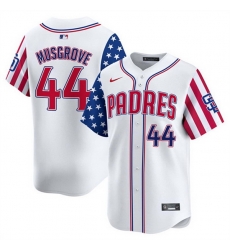 Men San Diego Padres 44 Joe Musgrove White 2025 Independence Day Vapor Premier Limited Stitched Baseball Jersey Men San Diego Padres 44 Joe Musgrove White 2025 Independence Day Vapor Premier Limited Stitched Baseball Jersey