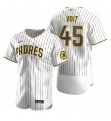 Men San Diego Padres 45 Luke Voit White Flex Base Stitched Baseball jersey Men San Diego Padres 45 Luke Voit White Flex Base Stitched Baseball jersey