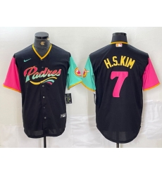 Men San Diego Padres 7 Ha Seong Kim Black City Connect Cool Base Stitched Baseball Jersey III Men San Diego Padres 7 Ha Seong Kim Black City Connect Cool Base Stitched Baseball Jersey III