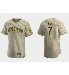 Men San Diego Padres 7 Ha Seong Kim Tan Flex Base Stitched Baseball Jersey Men San Diego Padres 7 Ha Seong Kim Tan Flex Base Stitched Baseball Jersey