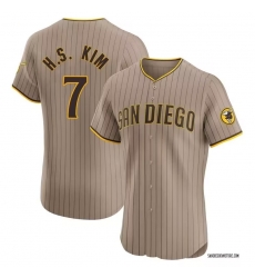 Men San Diego Padres 7 Ha Seong Kim White Stitched MLB Cool Base Nike Brown Jersey Men San Diego Padres 7 Ha Seong Kim White Stitched MLB Cool Base Nike Brown Jersey