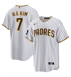 Men San Diego Padres 7 Ha Seong Kim White Stitched MLB Cool Base Nike White Jersey Men San Diego Padres 7 Ha Seong Kim White Stitched MLB Cool Base Nike White Jersey