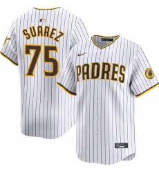 Men San Diego Padres 75 Robert Suarez White 2024 Home Limited Stitched Baseball Jersey