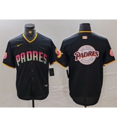 Men San Diego Padres Black Team Big Logo Cool Base Stitched Baseball JerseyS Men San Diego Padres Black Team Big Logo Cool Base Stitched Baseball JerseyS