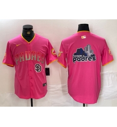 Men San Diego Padres Team Big Logo Pink Cool Base Stitched Baseball Jersey 4 Men San Diego Padres Team Big Logo Pink Cool Base Stitched Baseball Jersey 4