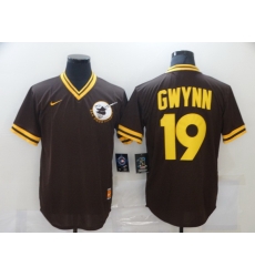 Men San Diego Padres Tony Gwynn 19 Brown MLB Jersey Men San Diego Padres Tony Gwynn 19 Brown MLB Jersey