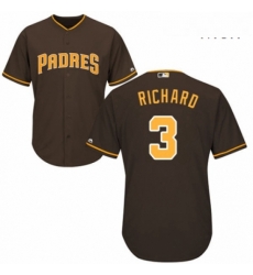 Mens Majestic San Diego Padres 3 Clayton Richard Replica Brown Alternate Cool Base MLB Jersey Mens Majestic San Diego Padres 3 Clayton Richard Replica Brown Alternate Cool Base MLB Jersey